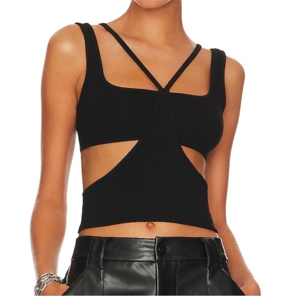 NWT WeWoreWhat black sexy cut-out tank edgy date evening party women large - Picture 1 of 7